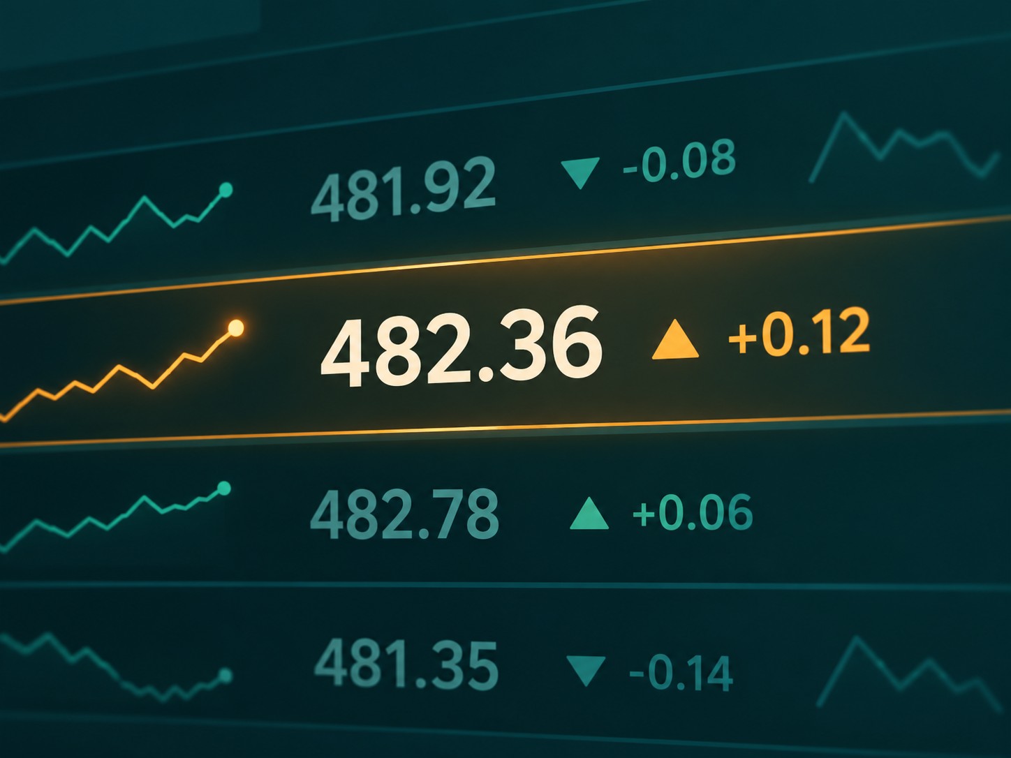 Macro close up of a price ticker display with tiny price increments highlighted